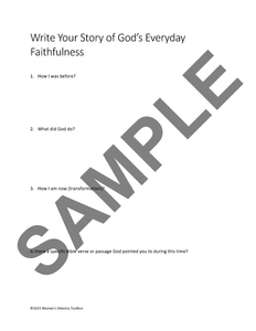Sharing Stories of God's Everyday Faithfulness Workshop