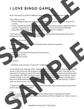 Load image into Gallery viewer, I LOVE Bingo Game PDF (What do your women love?)